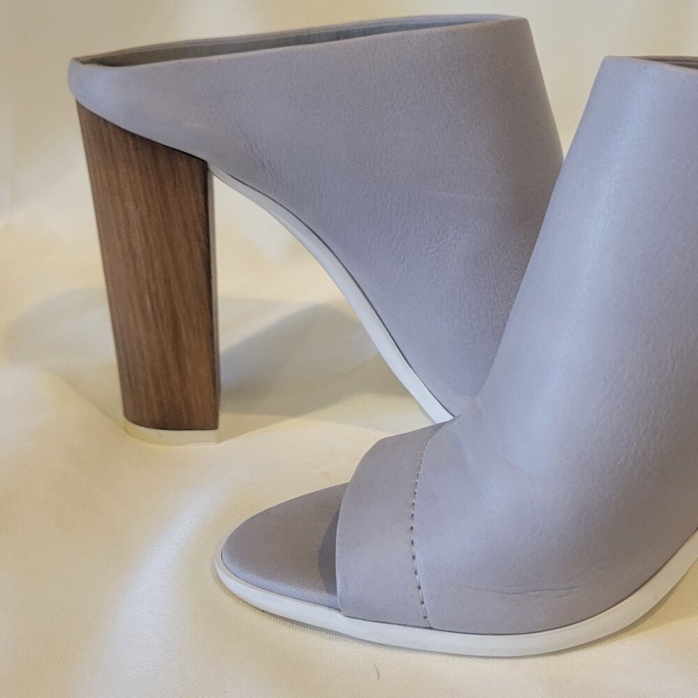VINCE. "Allison" Grey Leather Mules Size 8.5 or 39